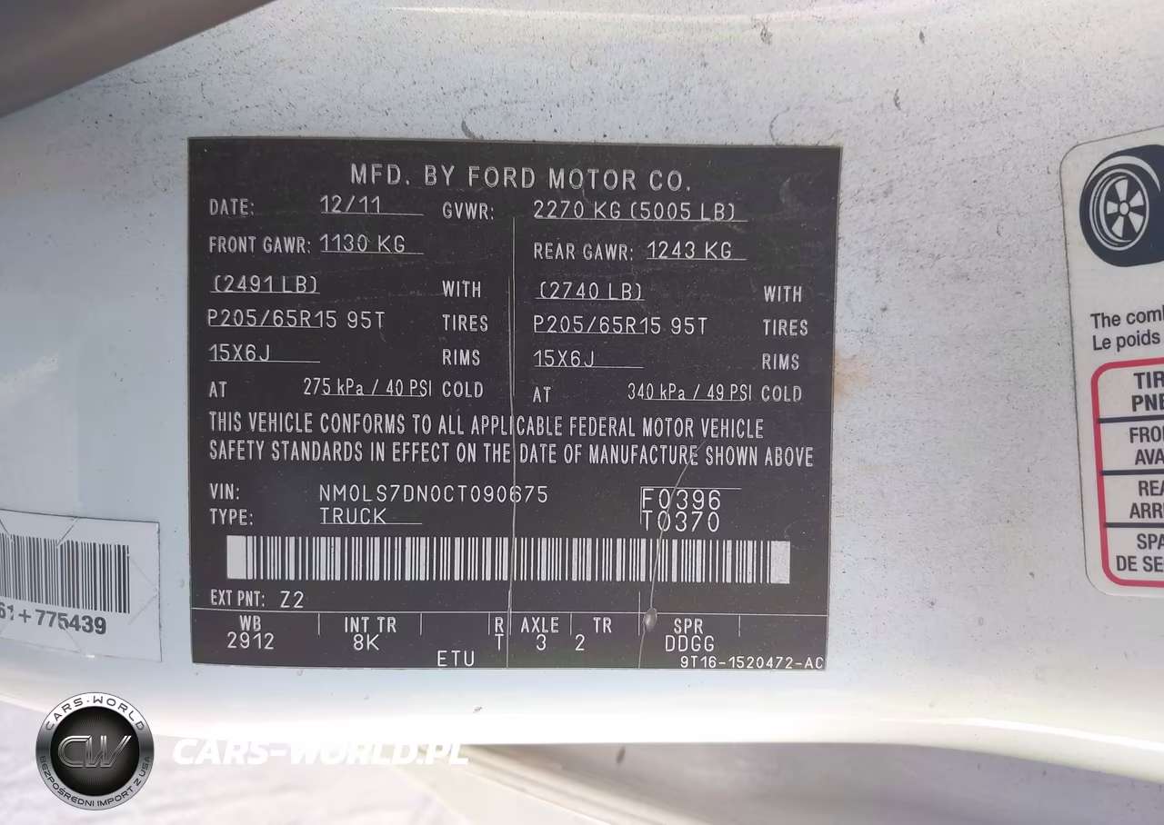 2012 Ford Transit Connect Xlt VIN:NM0LS7DN0CT090675 - 9