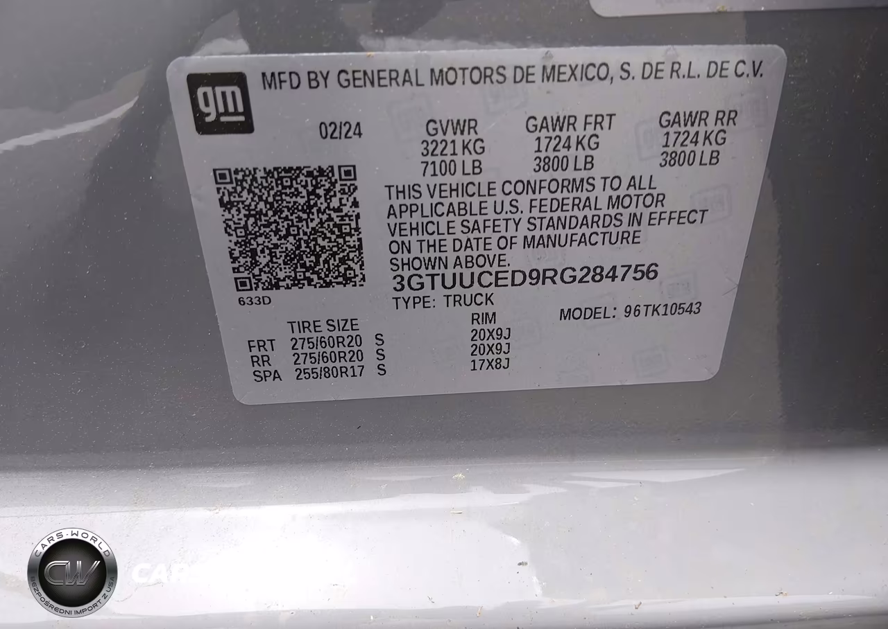 2024 GMC Sierra 1500 4Wd Short Box Elevation With 3Sb VIN:3GTUUCED9RG284756 - 9