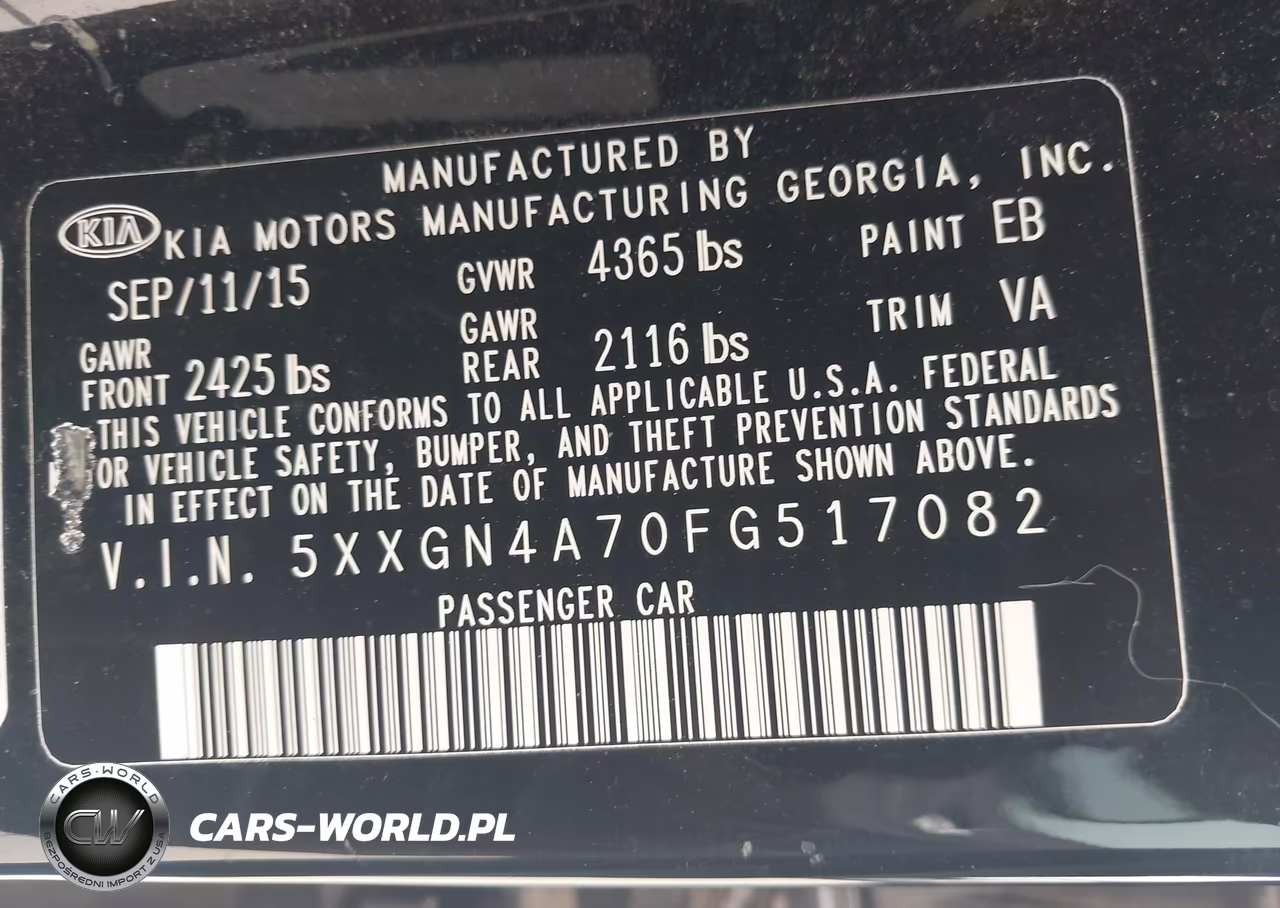 2015 Kia Optima Ex VIN:5XXGN4A70FG517082 - 9