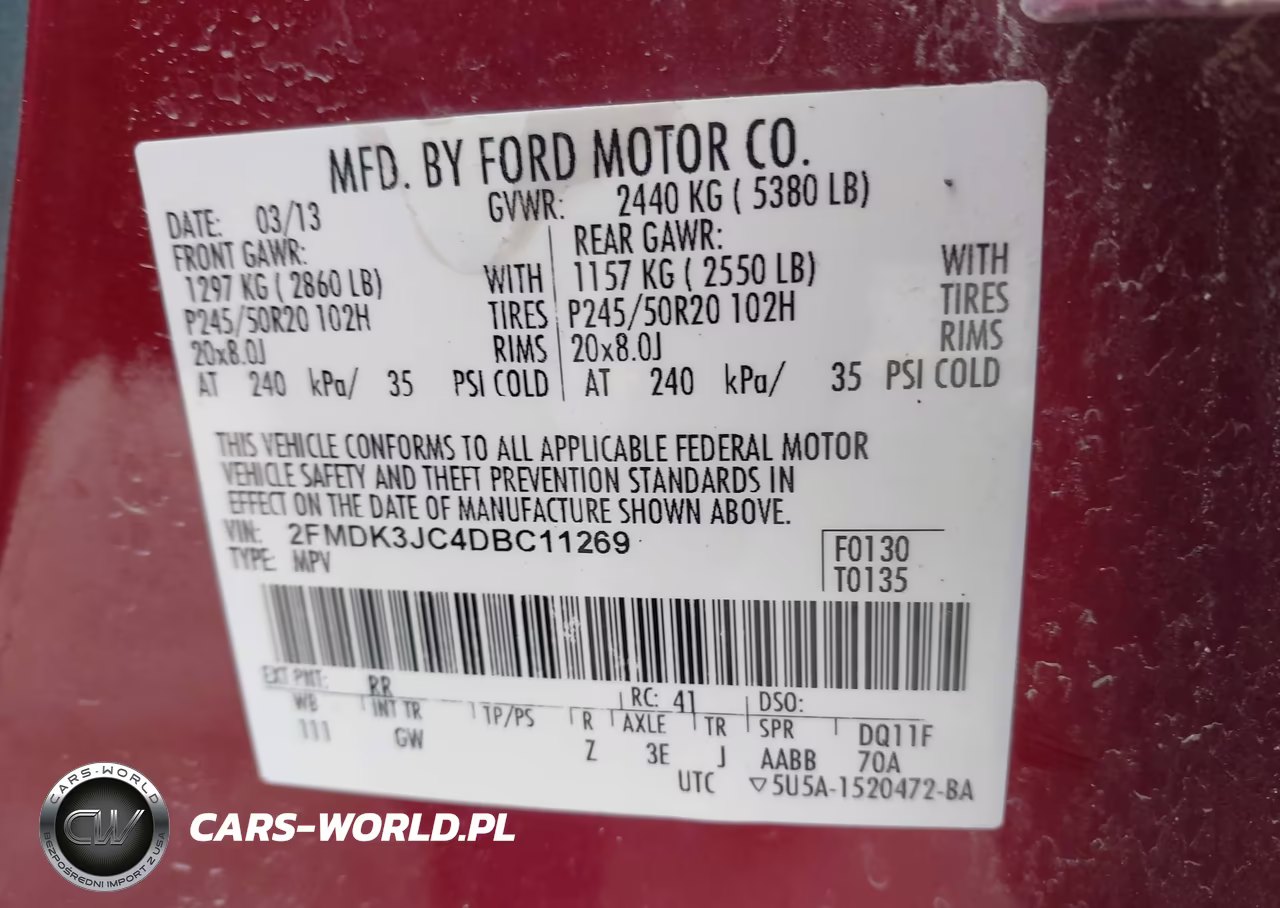 2013 Ford Edge Sel VIN:2FMDK3JC4DBC11269 - 9
