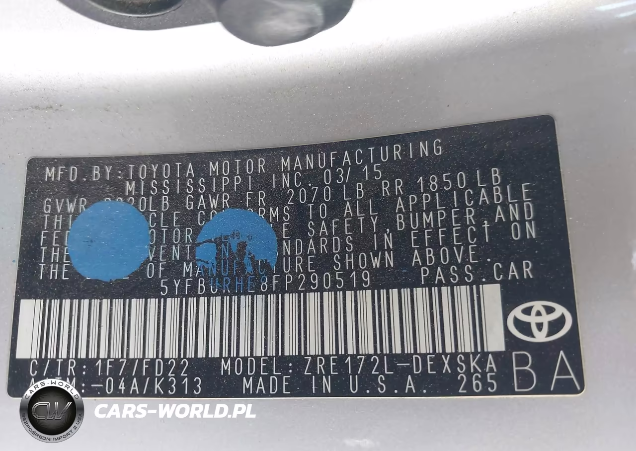 2015 Toyota Corolla S Plus VIN:5YFBURHE8FP290519 - 9