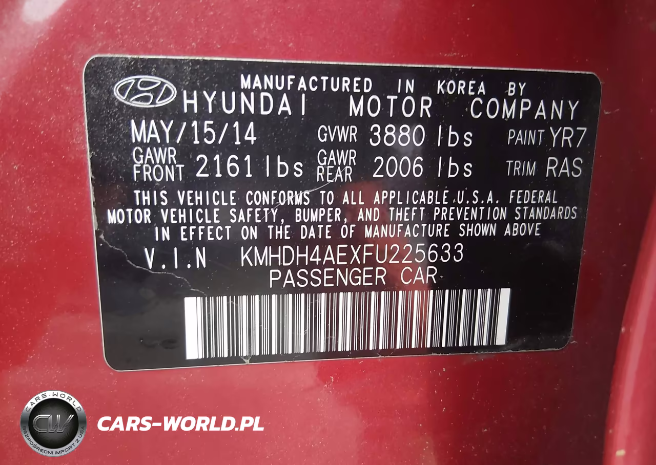 2015 Hyundai Elantra Se VIN:KMHDH4AEXFU225633 - 9