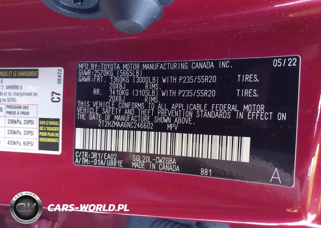 2022 Lexus Rx 350 VIN:2T2HZMAA6NC246602 - 9
