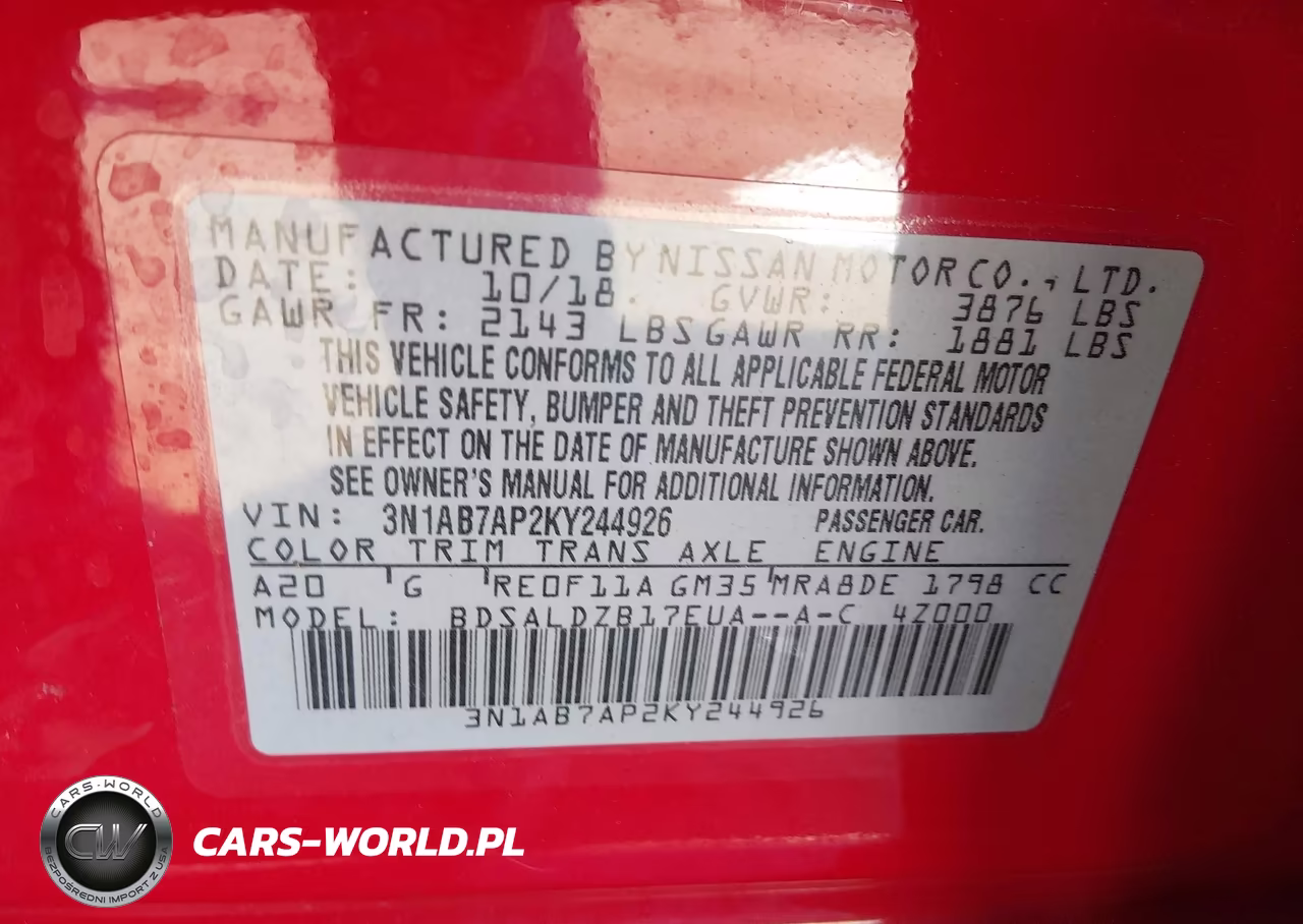 2019 Nissan Sentra Sv VIN:3N1AB7AP2KY244926 - 9