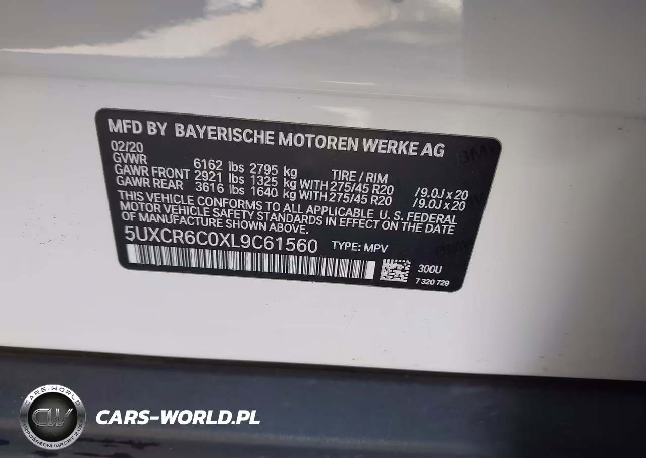 2020 BMW X5 xDrive40I VIN:5UXCR6C0XL9C61560 - 9