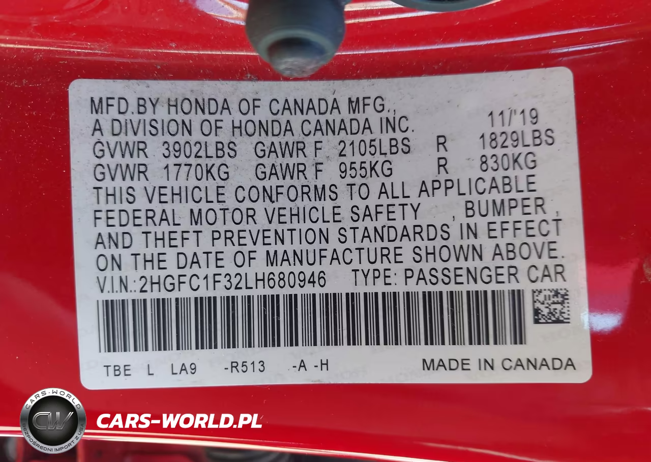 2020 Honda Civic Ex VIN:2HGFC1F32LH680946 - 9