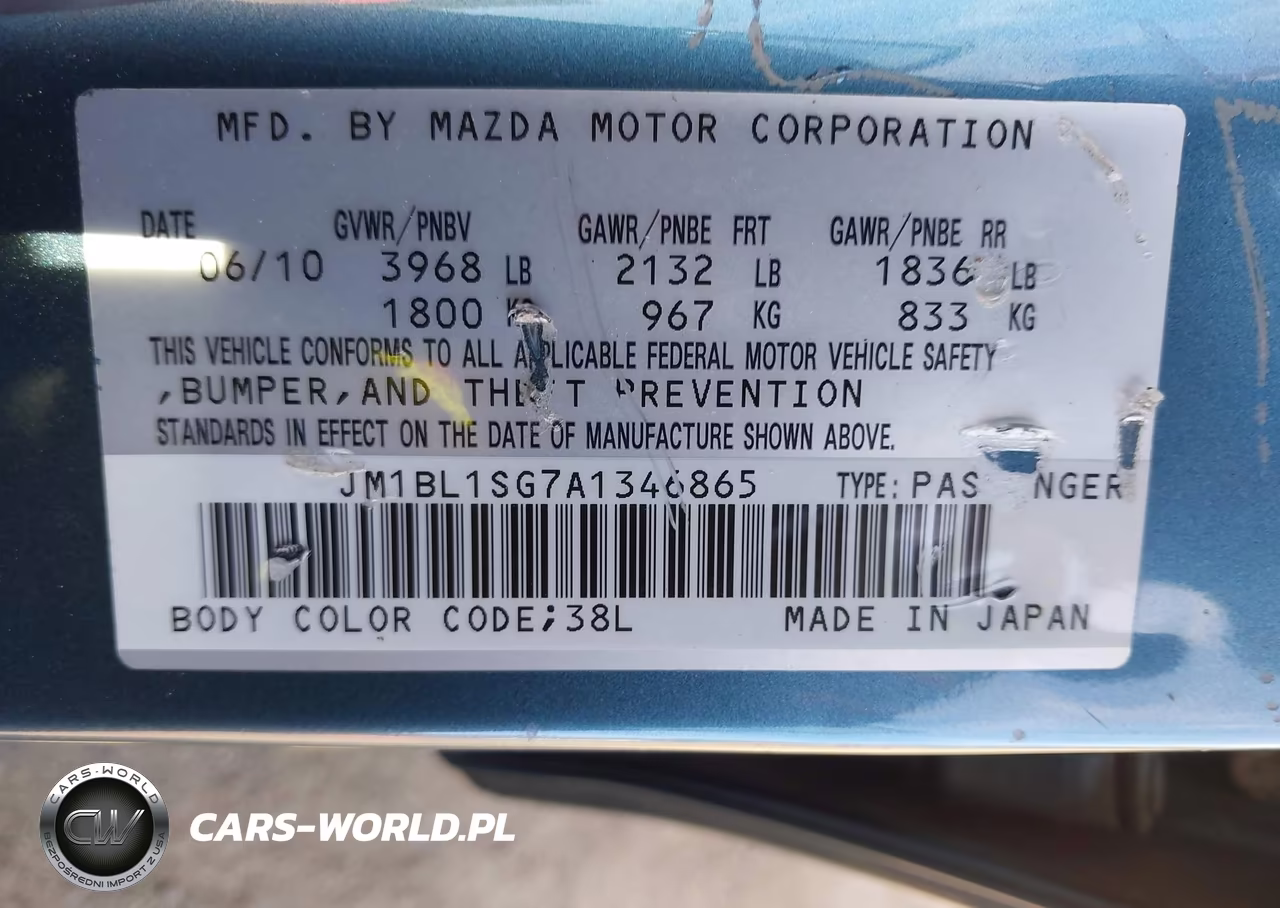 2010 Mazda Mazda3 I Sport VIN:JM1BL1SG7A1346865 - 9