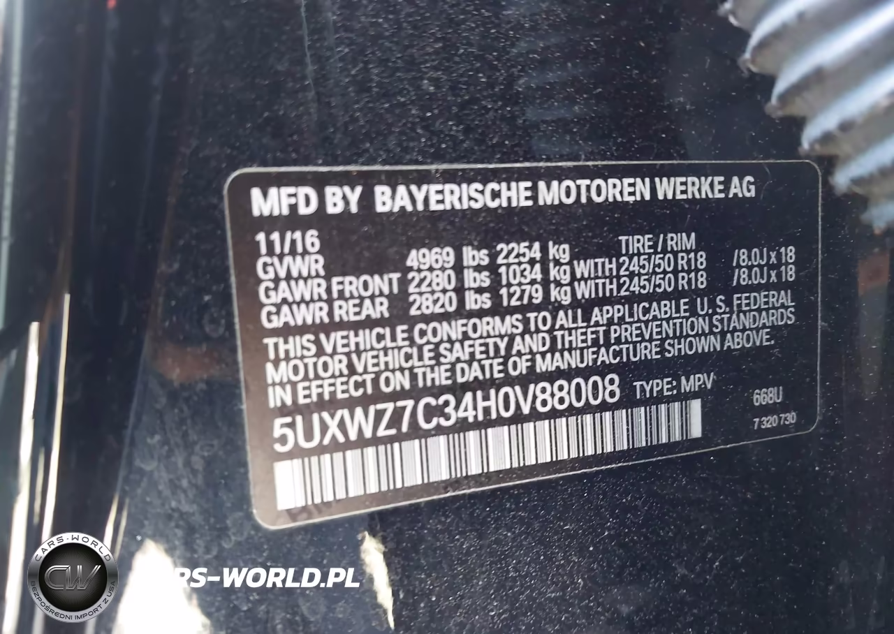 2017 BMW X3 Sdrive28I VIN:5UXWZ7C34H0V88008 - 9