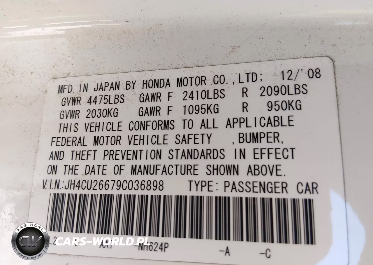 2009 Acura Tsx VIN:JH4CU26679C036898 - 9