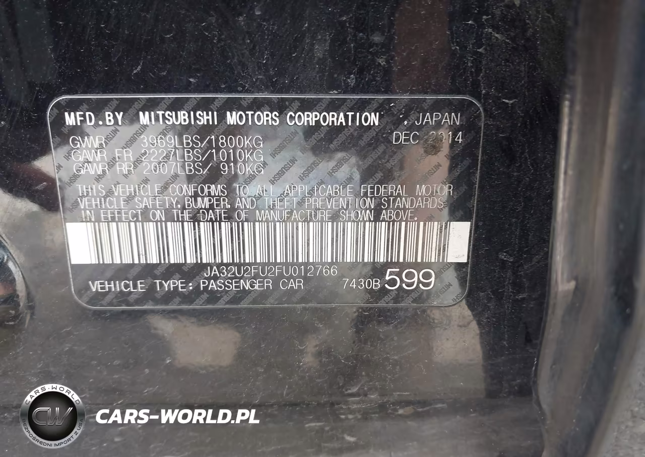 2015 Mitsubishi Lancer Es VIN:JA32U2FU2FU012766 - 9