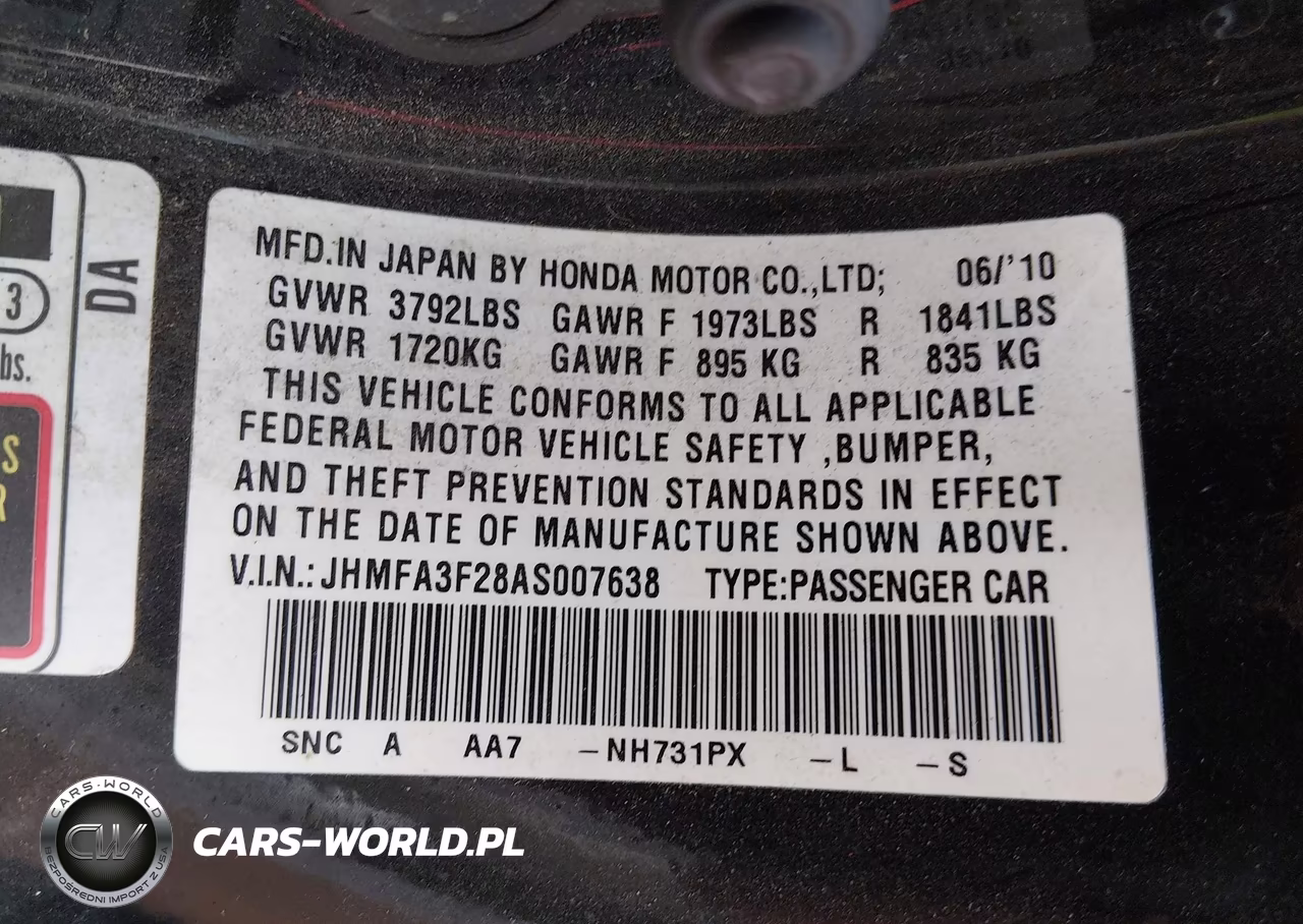 2010 Honda Civic Hybrid VIN:JHMFA3F28AS007638 - 9