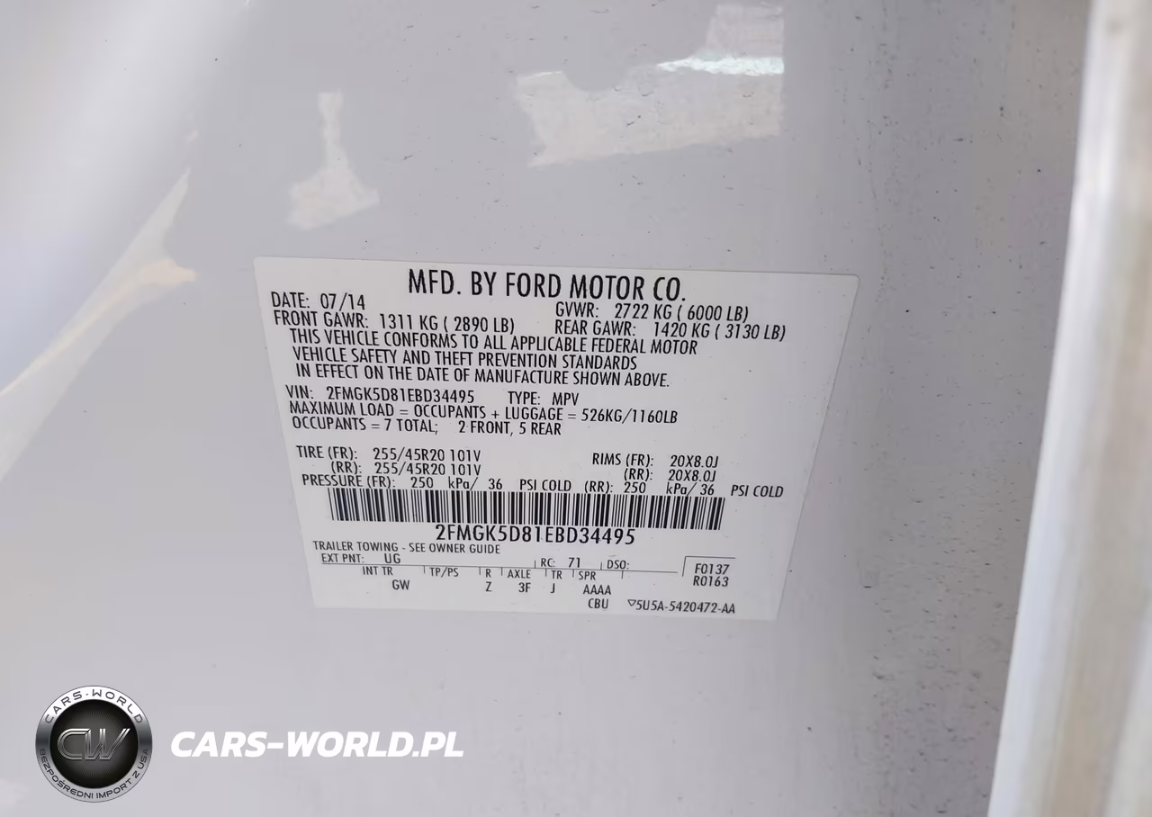 2014 Ford Flex Limited VIN:2FMGK5D81EBD34495 - 9