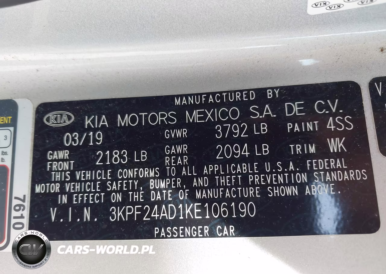 2019 Kia Forte Lxs VIN:3KPF24AD1KE106190 - 9