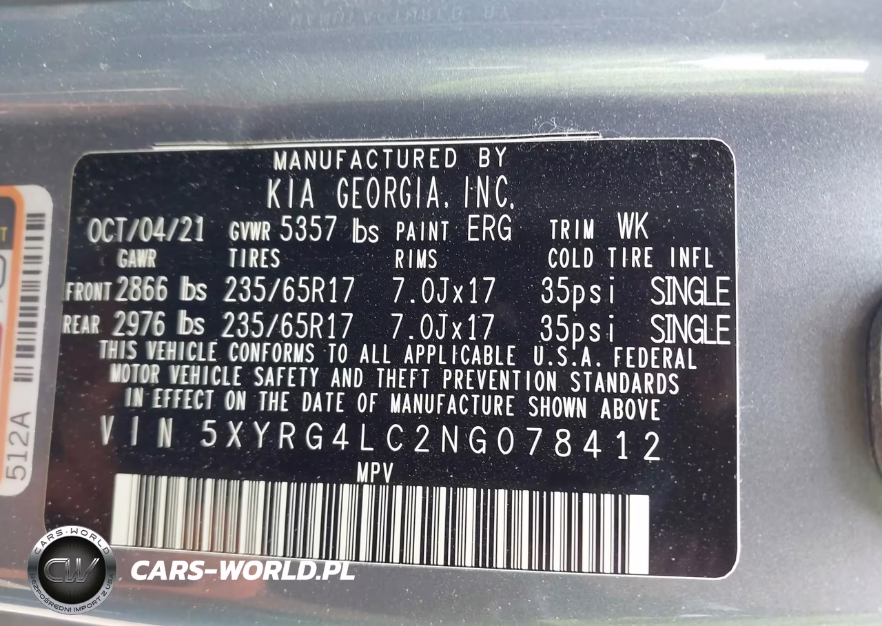 2022 Kia Sorento Lx VIN:5XYRG4LC2NG078412 - 9