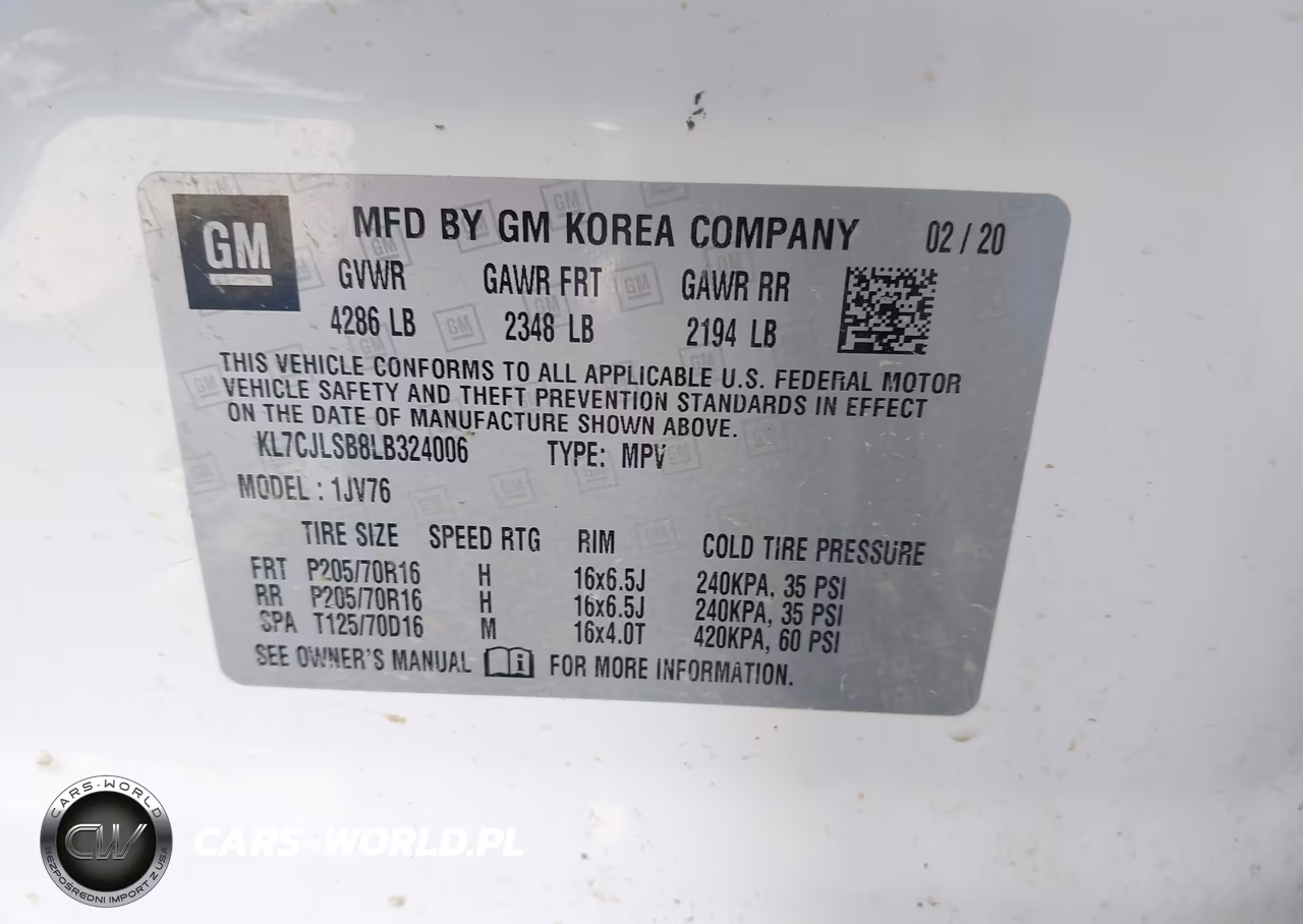 2020 Chevrolet Trax Fwd Lt VIN:KL7CJLSB8LB324006 - 9