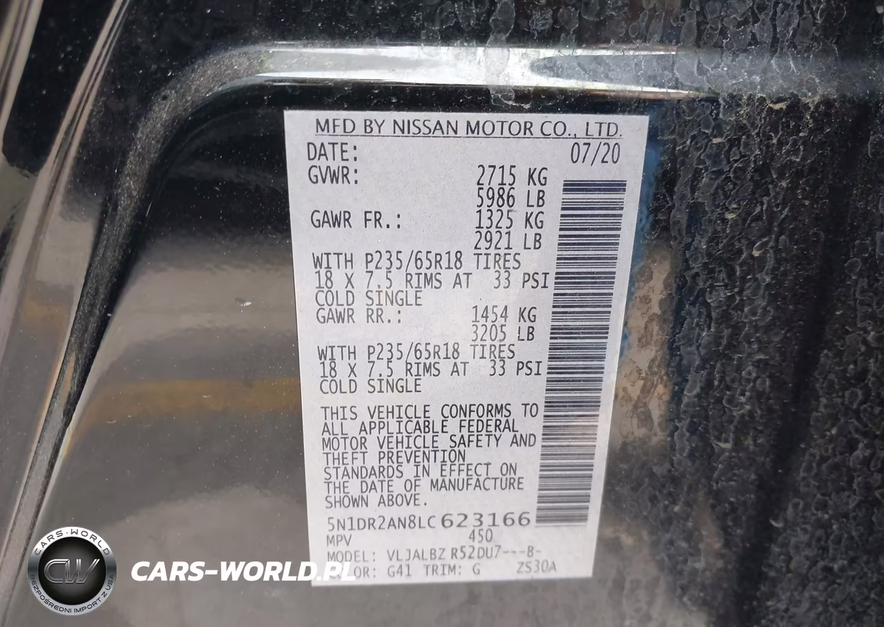 2020 Nissan Pathfinder S 2Wd VIN:5N1DR2AN8LC623166 - 9