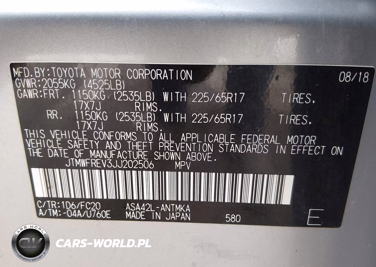 2018 Toyota Rav4 Xle VIN:JTMWFREV3JJ202506 - 9