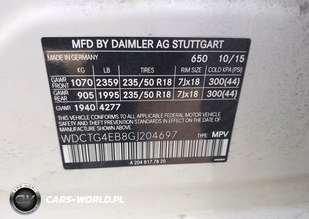 2016 Mercedes-Benz Gla 250 VIN:WDCTG4EB8GJ204697 - 9