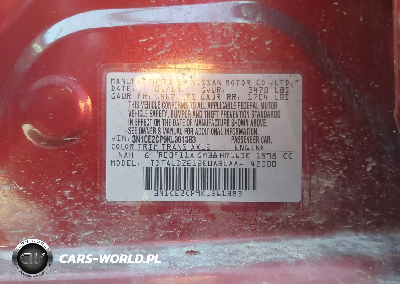 2019 Nissan Versa Note Sv VIN:3N1CE2CP9KL361383 - 9