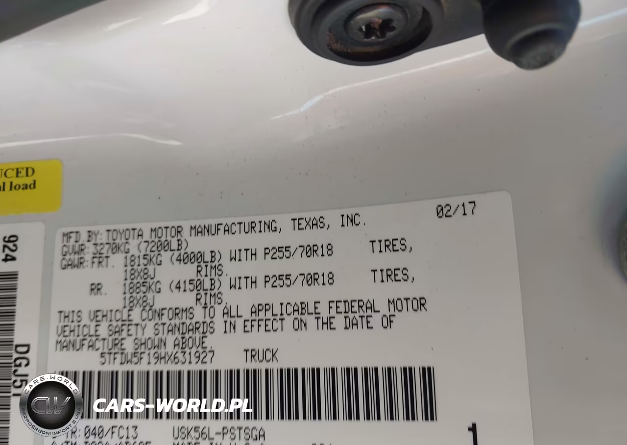2017 Toyota Tundra Sr5 5.7L V8 VIN:5TFDW5F19HX631927 - 9