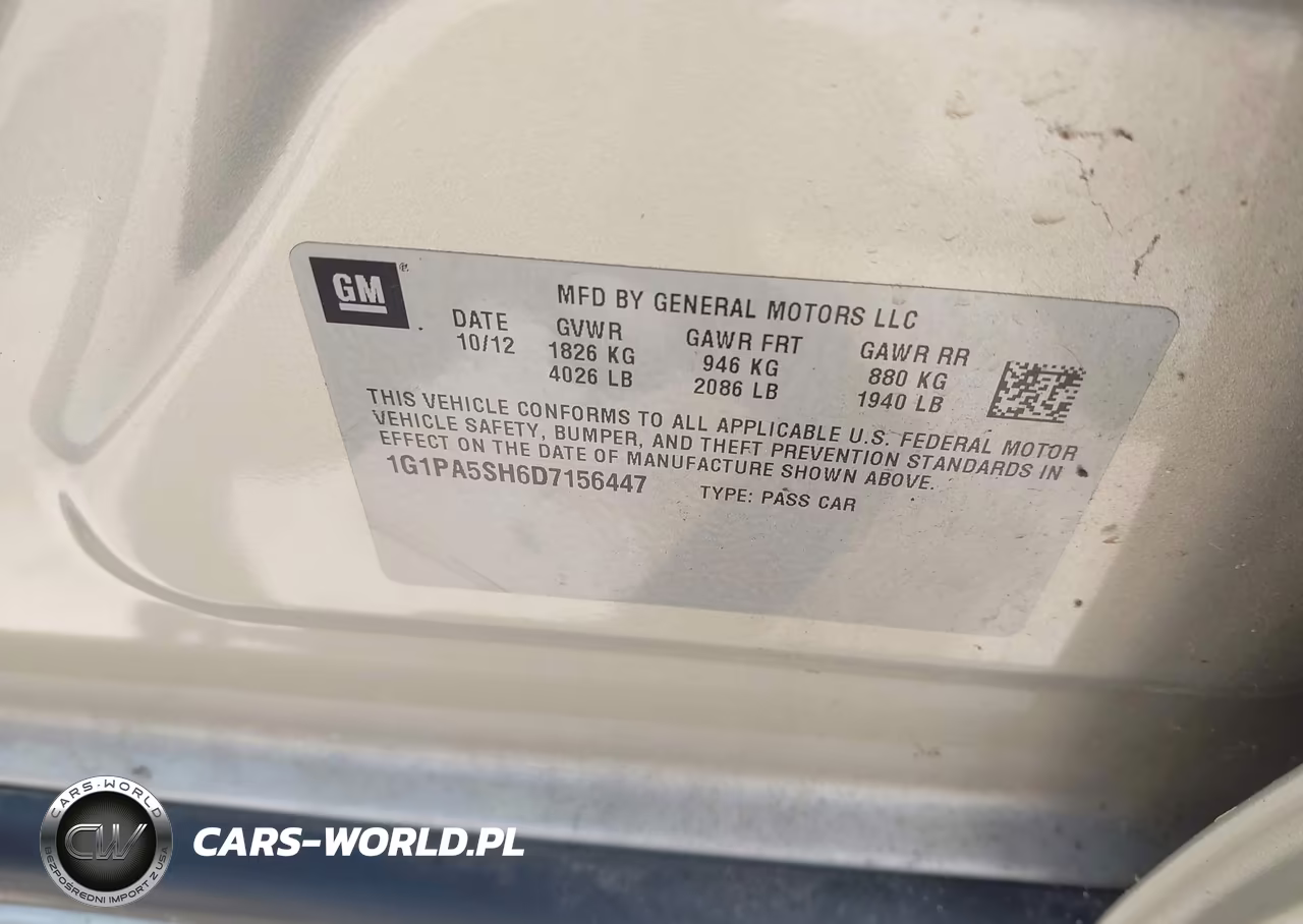 2013 Chevrolet Cruze Ls Auto VIN:1G1PA5SH6D7156447 - 9