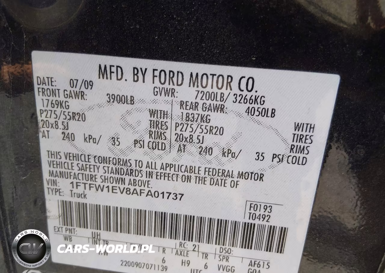 2010 Ford F-150 VIN:1FTFW1EV8AFA01737 - 9