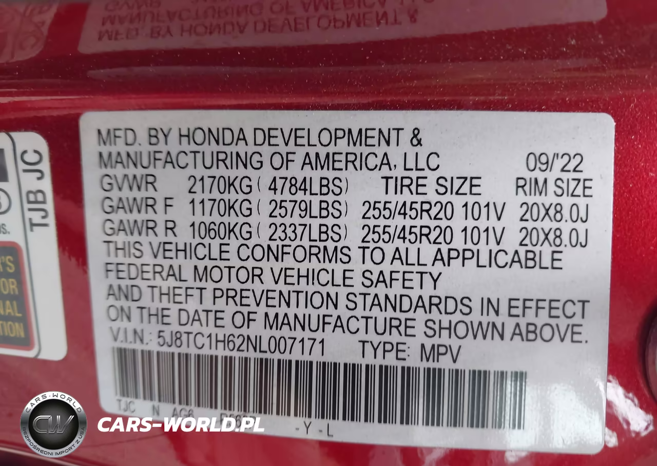 2022 Acura Rdx A-Spec Package VIN:5J8TC1H62NL007171 - 9