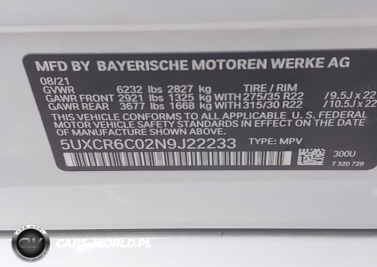 2022 BMW X5 xDrive40I VIN:5UXCR6C02N9J22233 - 9