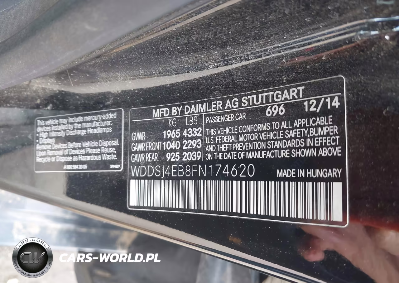 2015 Mercedes-Benz Cla 250 VIN:WDDSJ4EB8FN174620 - 9