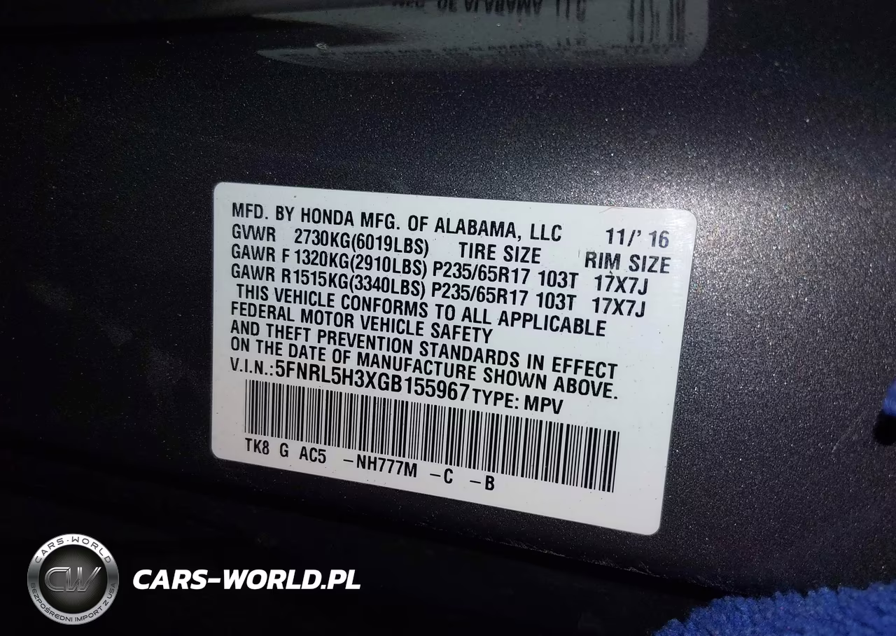 2016 Honda Odyssey Se VIN:5FNRL5H3XGB155967 - 9