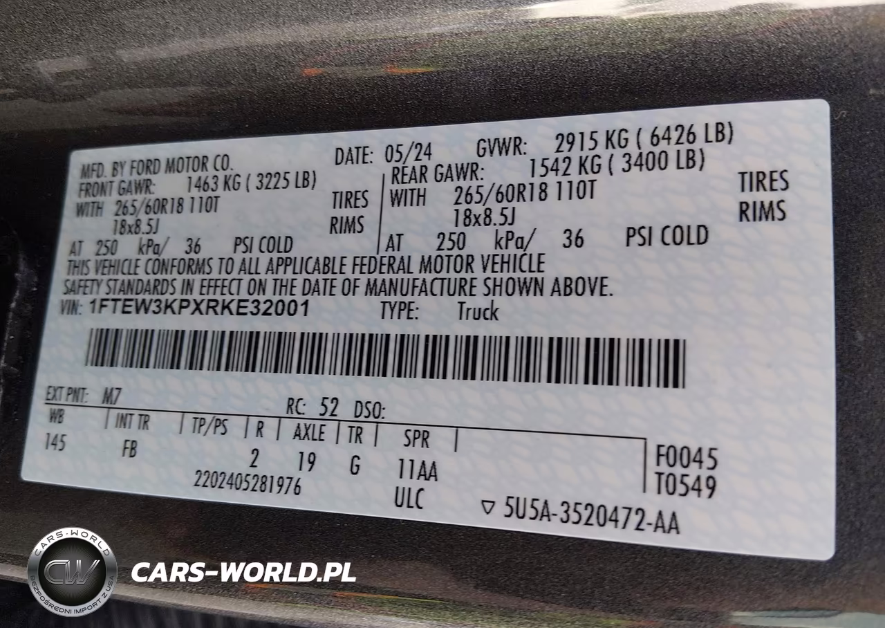 2024 Ford F-150 Xlt VIN:1FTEW3KPXRKE32001 - 9