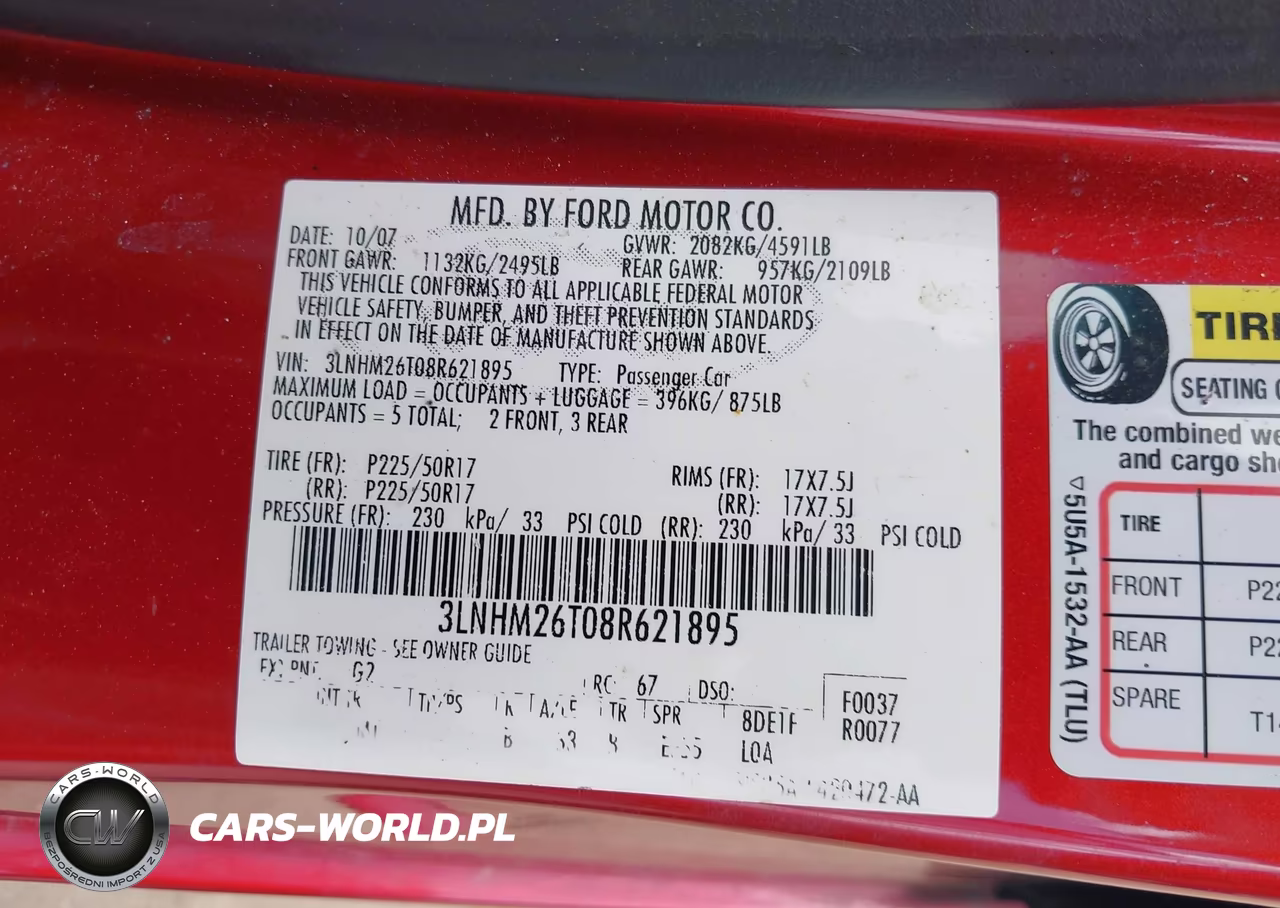 2008 Lincoln Mkz VIN:3LNHM26T08R621895 - 9