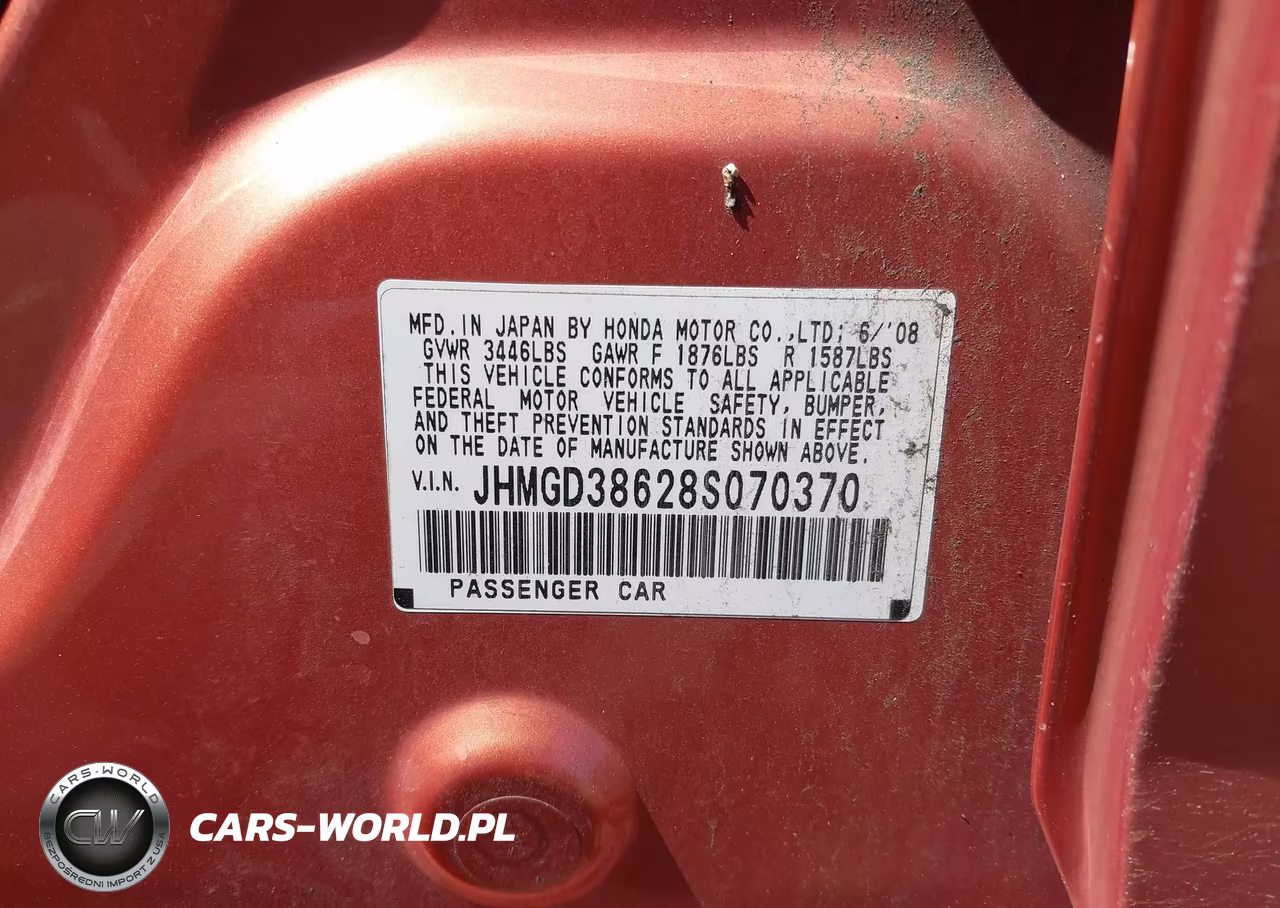 2008 Honda Fit Sport VIN:JHMGD38628S070370 - 9