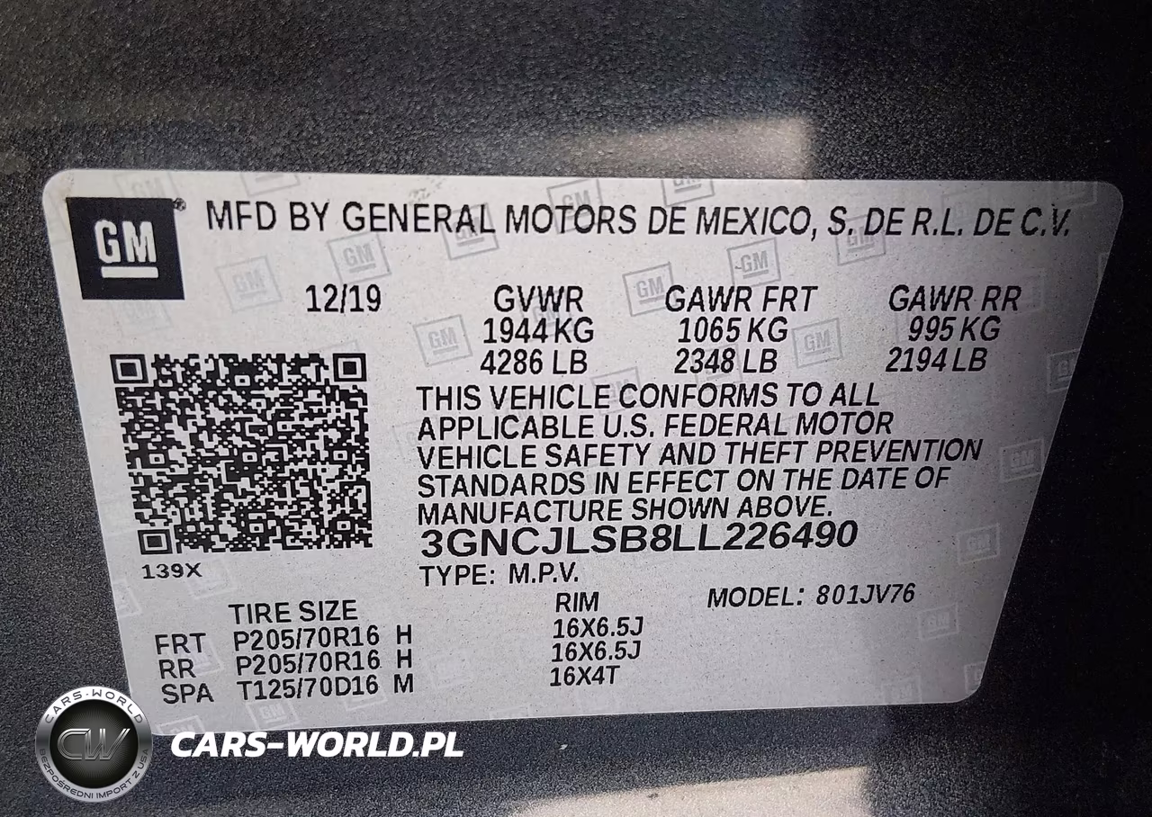 2020 Chevrolet Trax Fwd Lt VIN:3GNCJLSB8LL226490 - 9