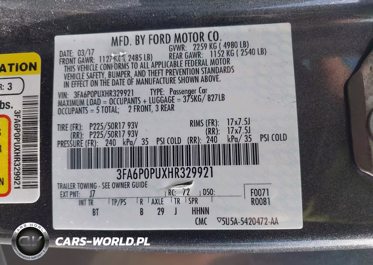 2017 Ford Fusion Energi Se Luxury VIN:3FA6P0PUXHR329921 - 9