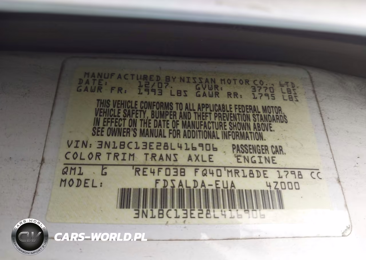 2008 Nissan Versa 1.8S VIN:3N1BC13E28L416906 - 9