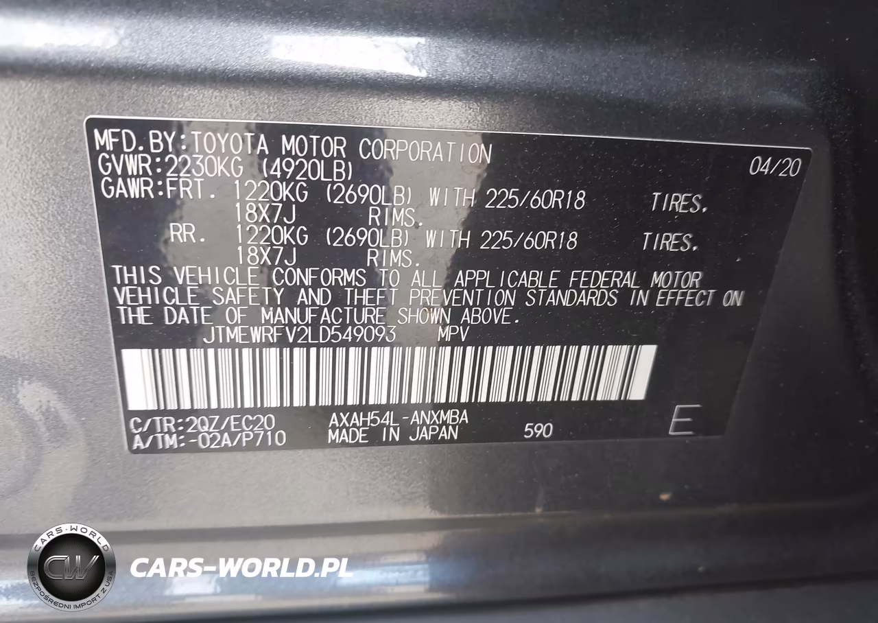 2020 Toyota Rav4 Hybrid Xse VIN:JTMEWRFV2LD549093 - 9