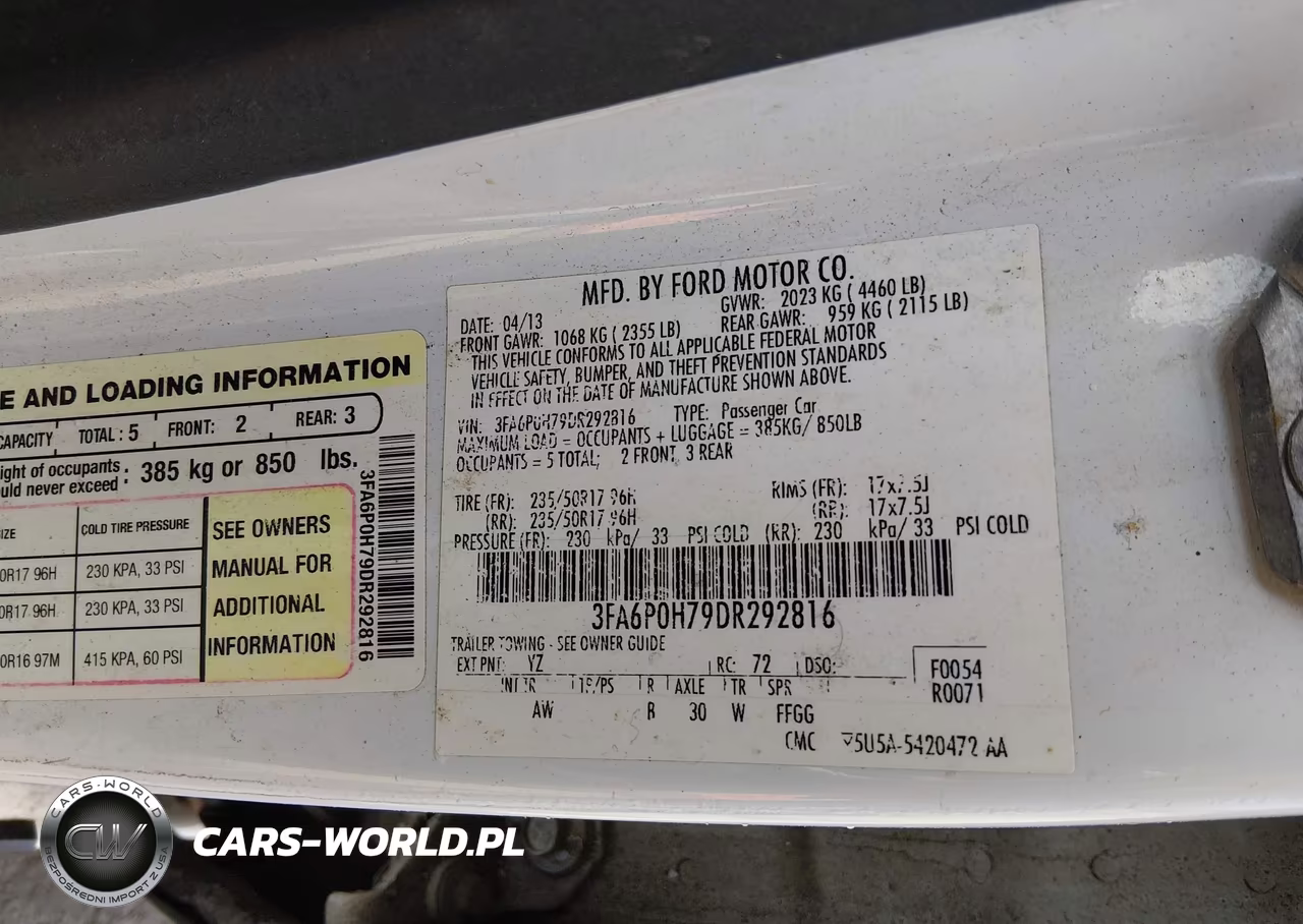 2013 Ford Fusion Se VIN:3FA6P0H79DR292816 - 9
