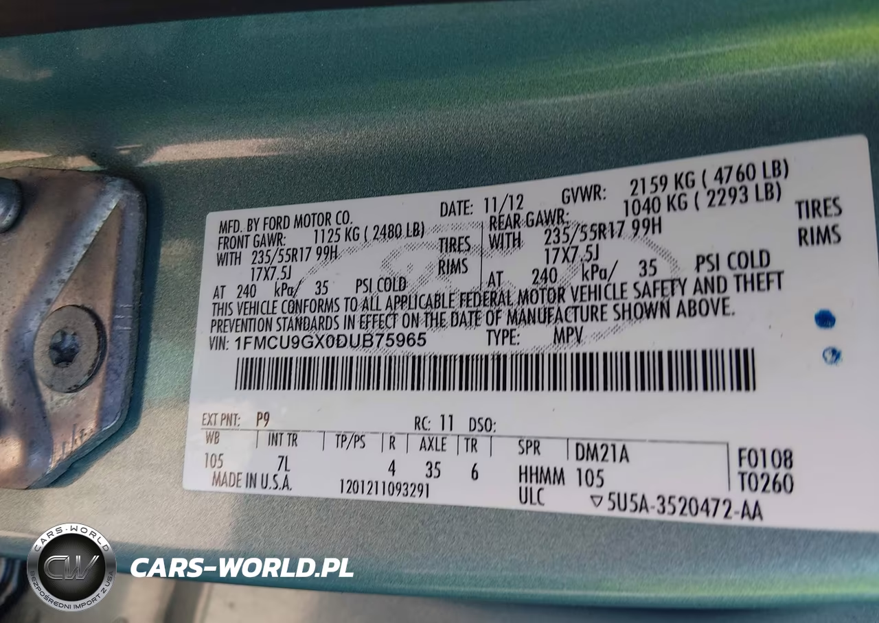 2013 Ford Escape Se VIN:1FMCU9GX0DUB75965 - 9
