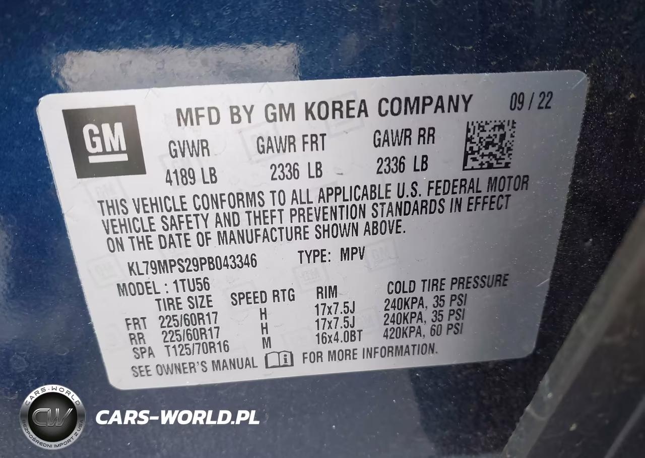 2023 Chevrolet Trailblazer Fwd Lt VIN:KL79MPS29PB043346 - 9