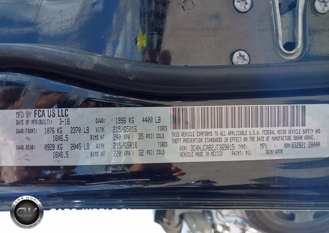 2018 Jeep Compass Sport Fwd VIN:3C4NJCAB2JT369015 - 9