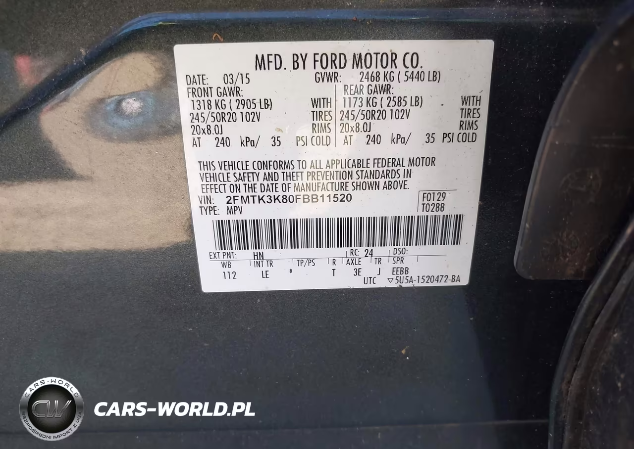 2015 Ford Edge Titanium VIN:2FMTK3K80FBB11520 - 9