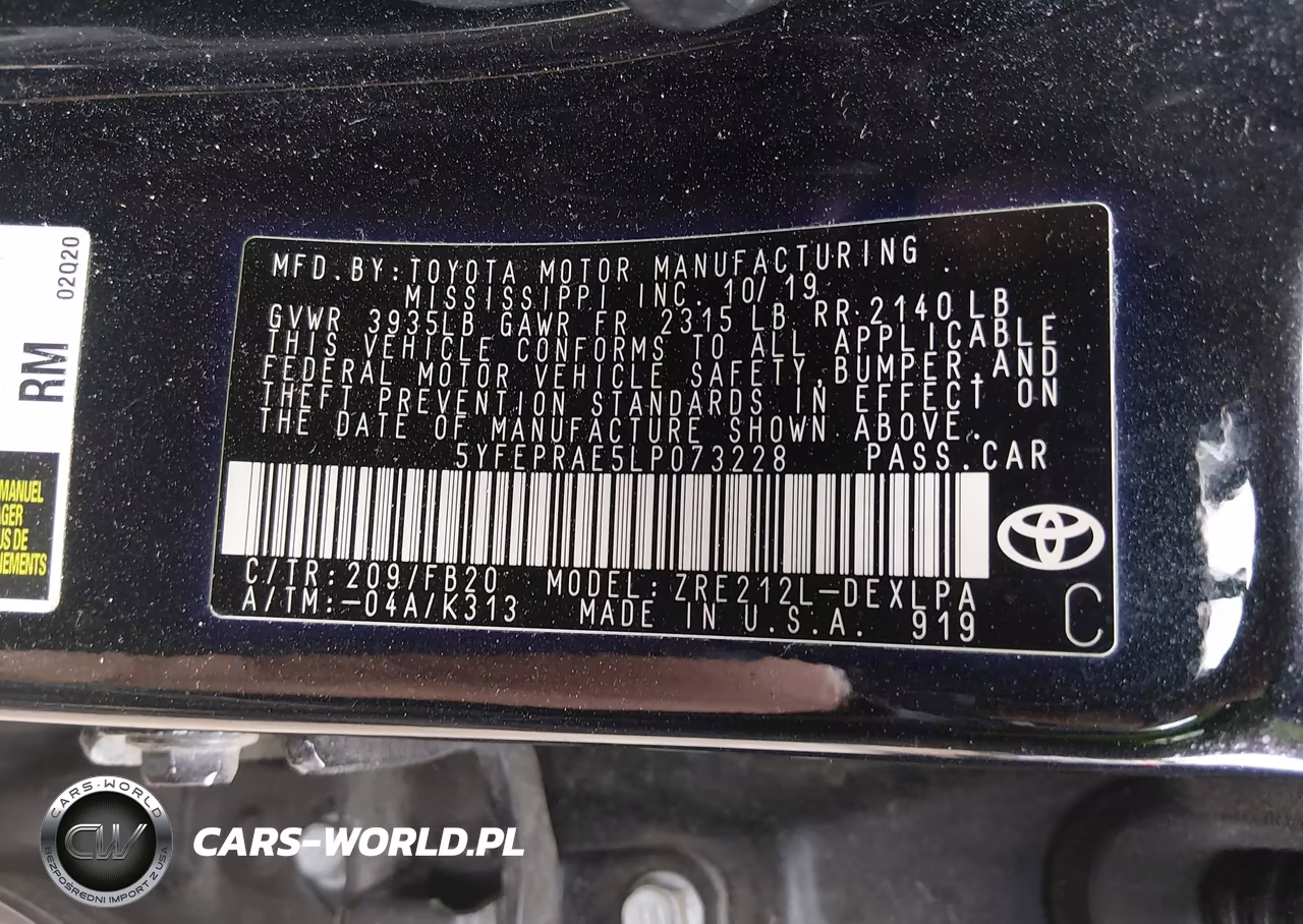 2020 Toyota Corolla Le VIN:5YFEPRAE5LP073228 - 9
