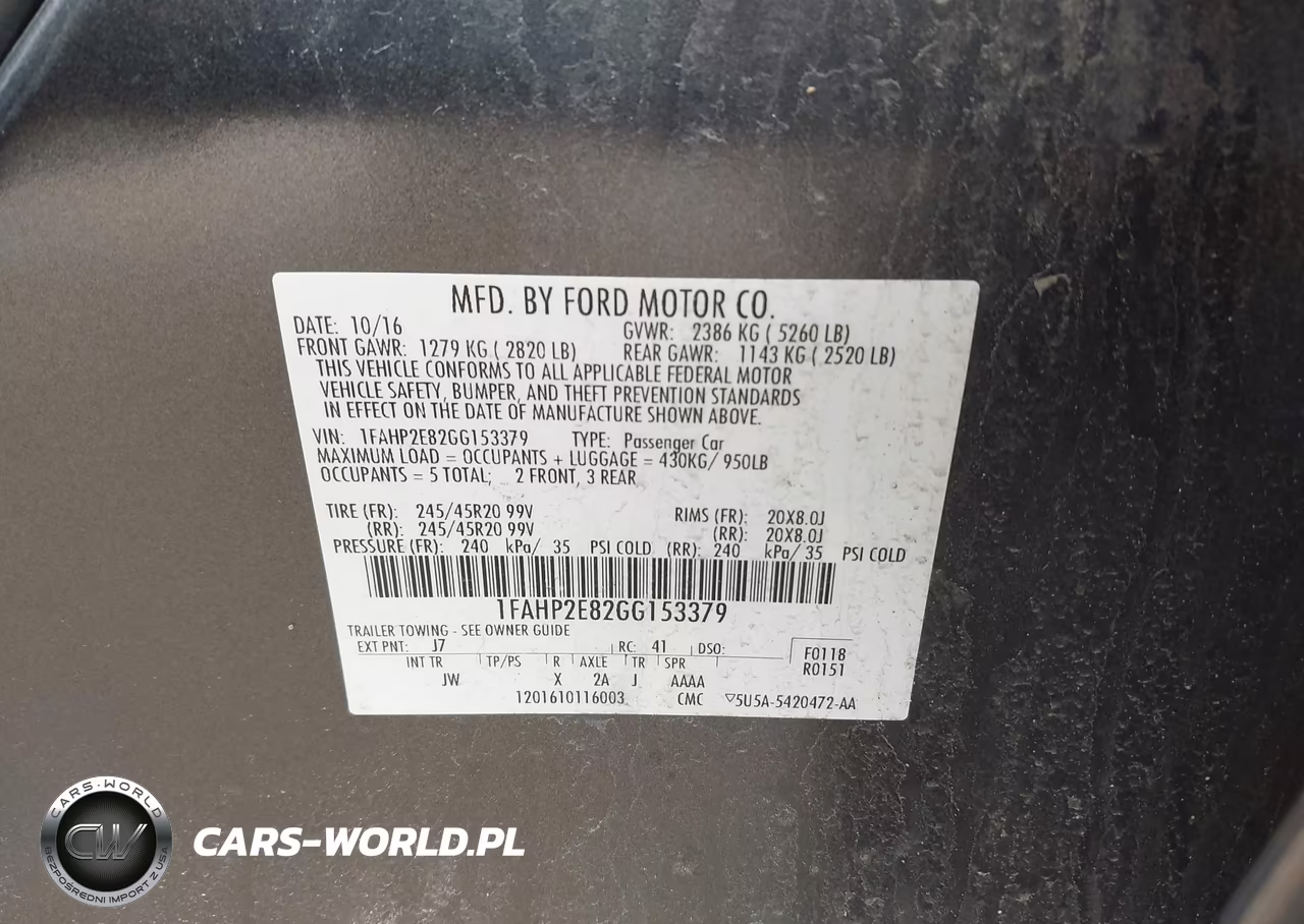 2016 Ford Taurus Sel VIN:1FAHP2E82GG153379 - 9