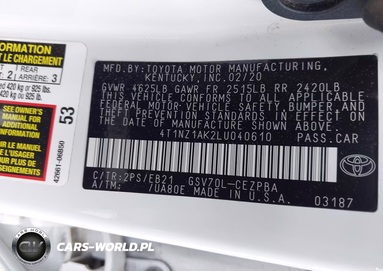 2020 Toyota Camry Trd VIN:4T1NZ1AK2LU040610 - 9