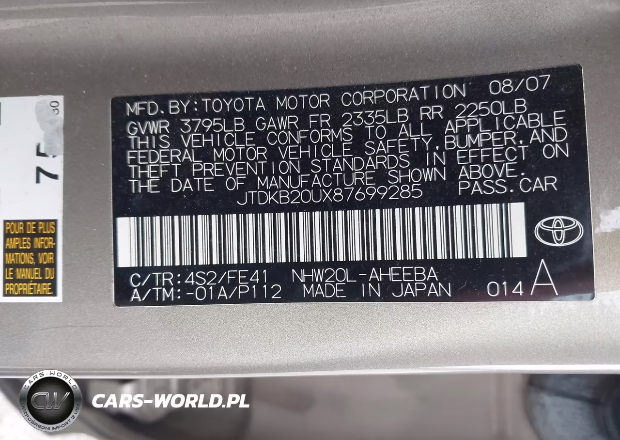 2008 Toyota Prius VIN:JTDKB20UX87699285 - 9