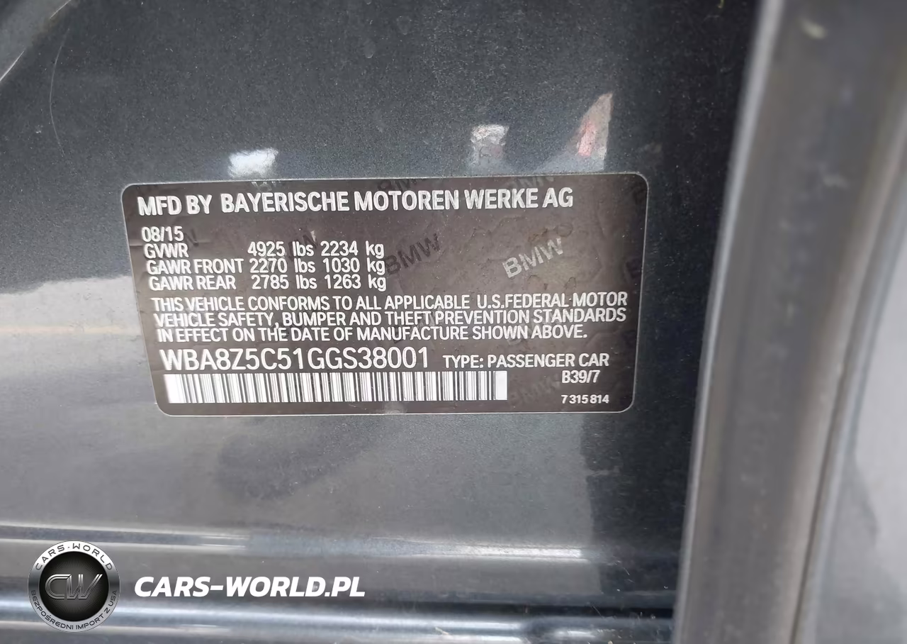 2016 BMW 328I Gran Turismo xDrive VIN:WBA8Z5C51GGS38001 - 9