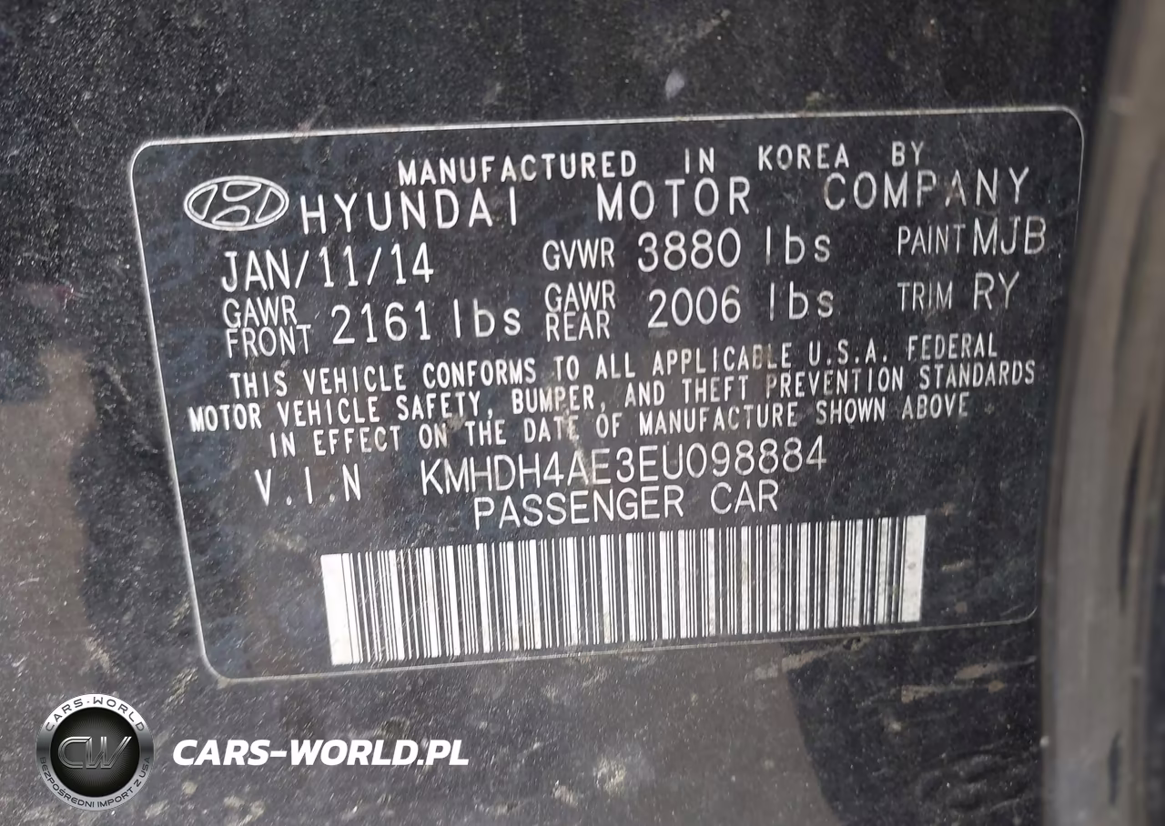 2014 Hyundai Elantra Limited VIN:KMHDH4AE3EU098884 - 9