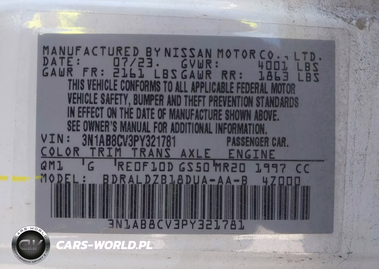 2023 Nissan Sentra Sv Xtronic Cvt VIN:3N1AB8CV3PY321781 - 9