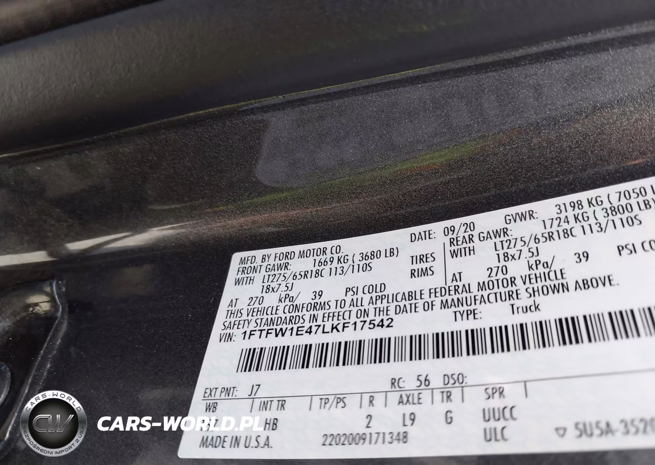 2020 Ford F-150 Lariat VIN:1FTFW1E47LKF17542 - 9